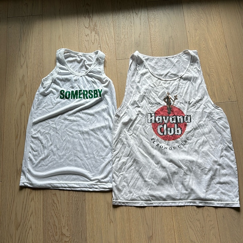 2 White tank tops